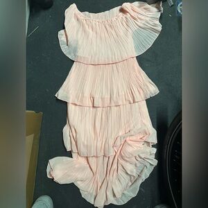 Elegant Pleated Pink Dress